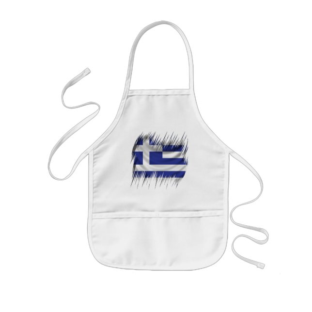 Tablier Enfant Drapeau de Grec de défibreurs (Devant)