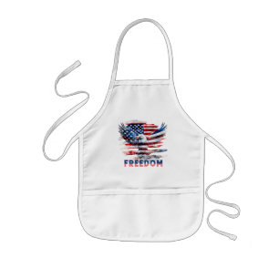 Tablier Enfant Drapeau et aigle des Etats-Unis.Liberté.