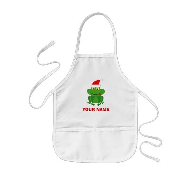 Tablier Enfant Drôle Père Noël grenouille caricature tablier de N (Devant)
