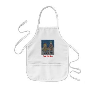 Tablier Enfant drôles chanteurs carol scène de neige design de no
