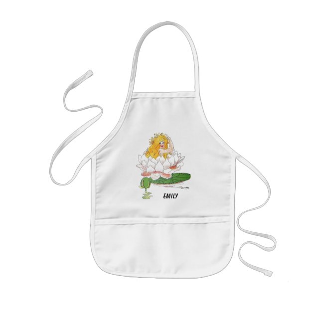 Tablier Enfant Eau Lily Fleur mignonne Enfant Floral Fée Girl (Devant)