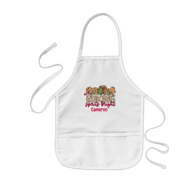 Tablier Enfant Enfants apéro de Noël Baking Spirits Personnalisé (Devant)
