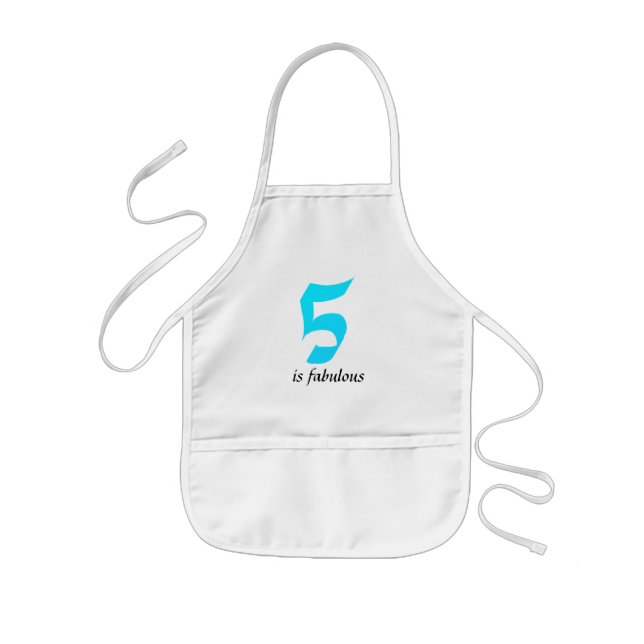 Tablier Enfant Enfants de cinq ans Garçons d'âge 5 ans Turquoise  (Devant)