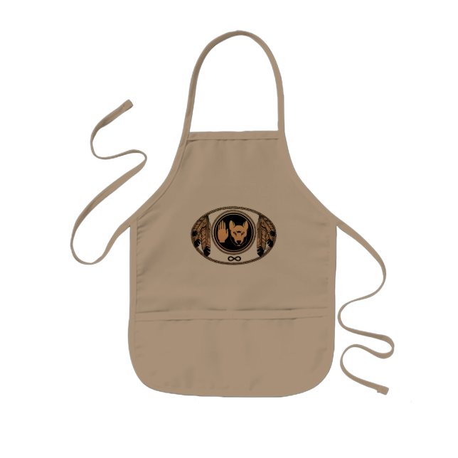 Tablier Enfant Enfants des Premières nations Apron Wolf Art Metis (Devant)