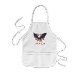 Tablier Enfant Fête USA Drapeau Américain Aigle 4 juillet Fête