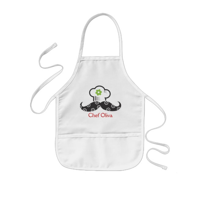 Tablier Enfant Fille du tablier | de moustache de chef d'enfants (Devant)