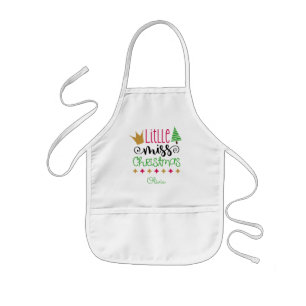 Tablier Enfant Filles Little Miss Noël personnalisées