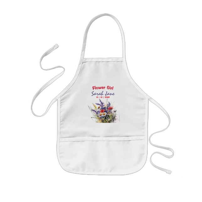 Tablier Enfant Fleur Fille Florale Fleurs sauvages (Devant)