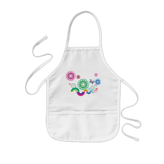 Tablier Enfant Fleurs et formes (Devant)
