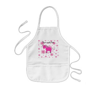 Tablier Enfant Flocons de neige roses de rose de licorne