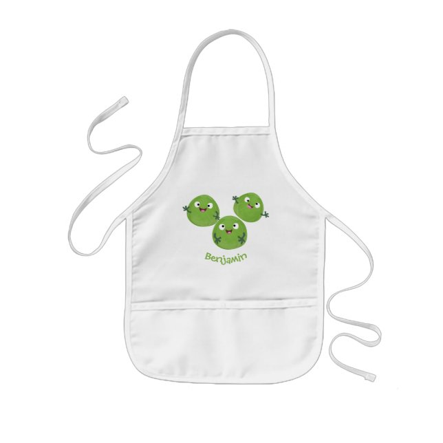 Tablier Enfant Funny Brussels sprouts légumes caricature (Devant)