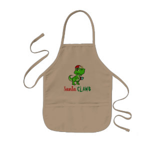Tablier Enfant Funny T-Rex Dinosaur Santa CLAWS Christmas Holiday