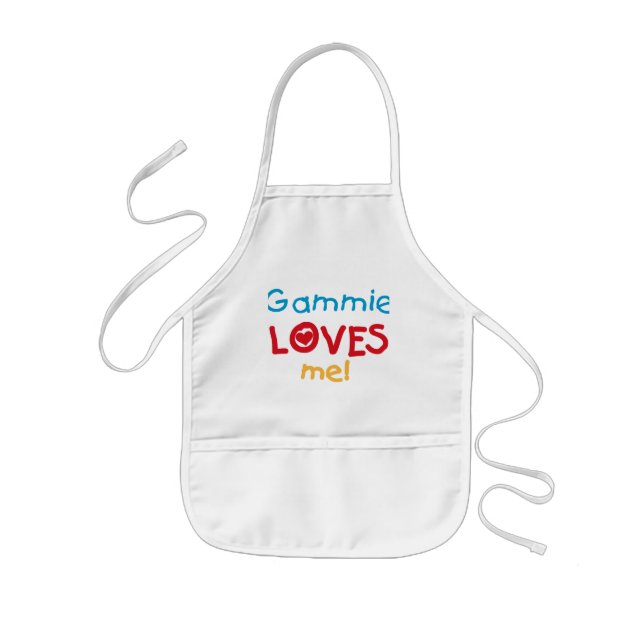 Tablier Enfant Gammie aime mes t-shirts et cadeaux (Devant)
