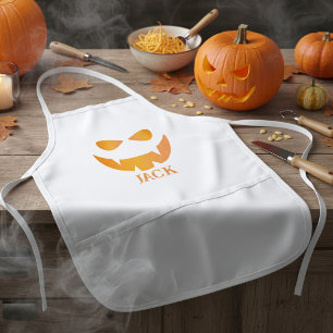 Tablier Enfant Garçons Halloween Citrouille Éffrayant Face Enfant