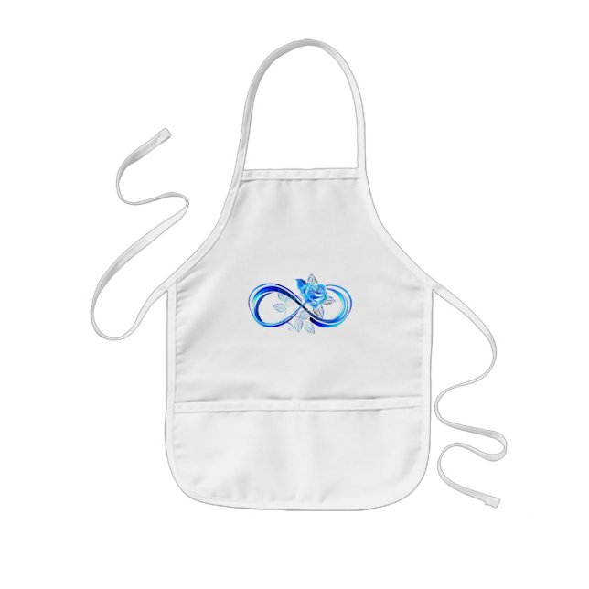Tablier Enfant Glowing infinity with blue rose (Devant)