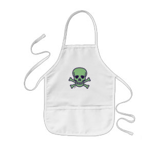Tablier Enfant Green Skull enfants tablier de chef blanc
