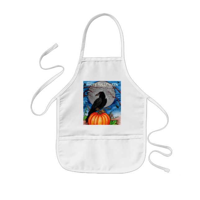 Tablier Enfant Halloween Raven (Devant)