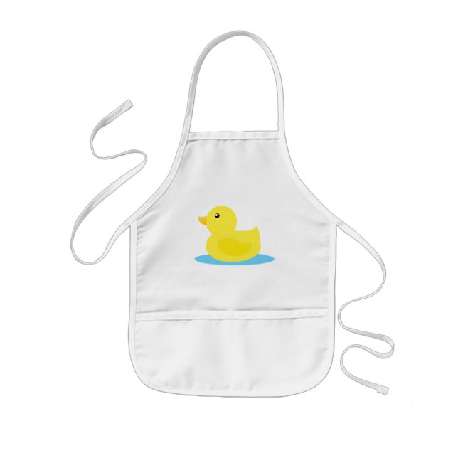 Tablier Enfant Heure du bain Canard jaune (Devant)
