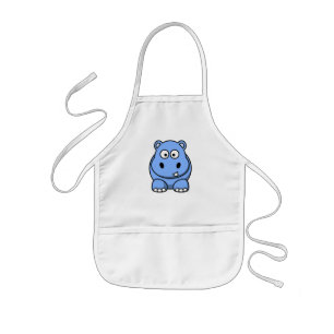 Tablier Enfant Hippopotame Bleu Mignon