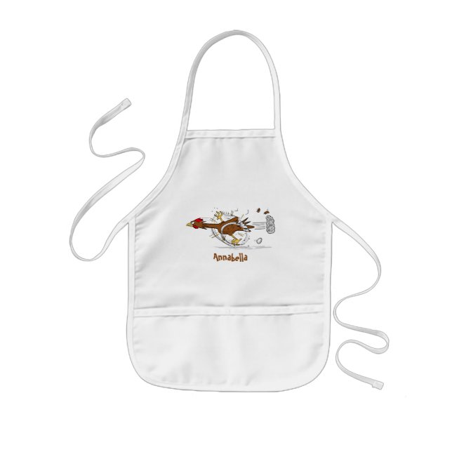 Tablier Enfant Illustration amusante de poulet cool (Devant)