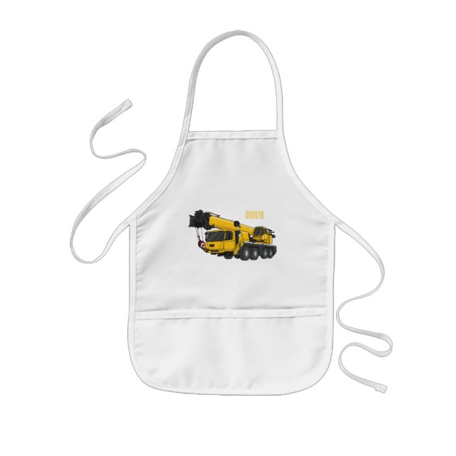 Tablier Enfant Illustration de camion de grue (Devant)