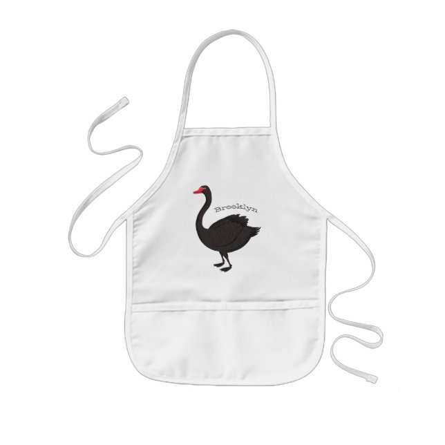 Tablier Enfant Illustration de cygne noir (Devant)