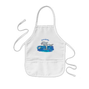 Tablier Enfant Illustration de dauphins heureux adorables