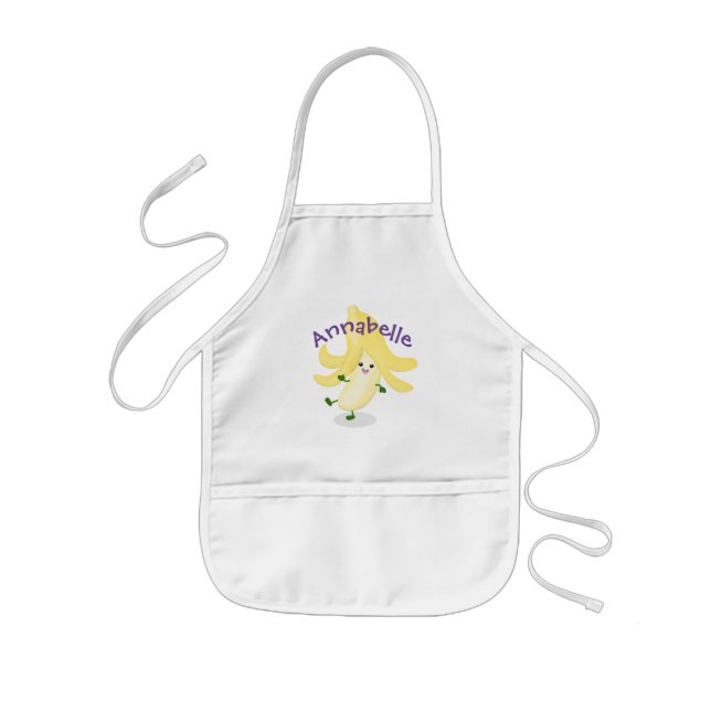 Tablier Enfant Illustration de la banane de Cute kawaii (Devant)