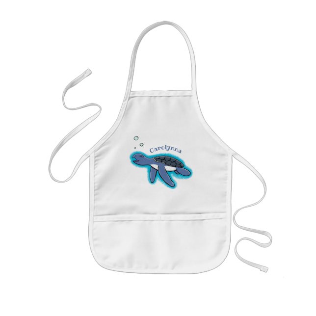 Tablier Enfant Illustration de la petite tortue de mer (Devant)