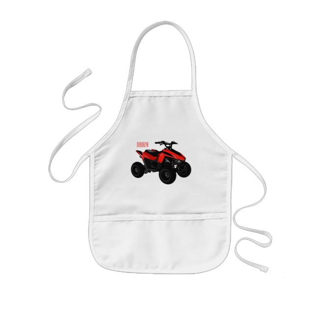Tablier Enfant Illustration de Quad bike atv (Devant)