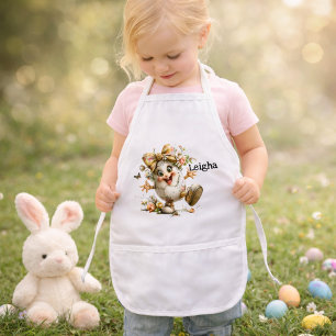 Tablier Enfant Illustration d'œuf de Pâques de dessin animé migno
