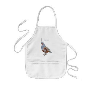 Tablier Enfant Illustration d'oiseau de caille de montagne