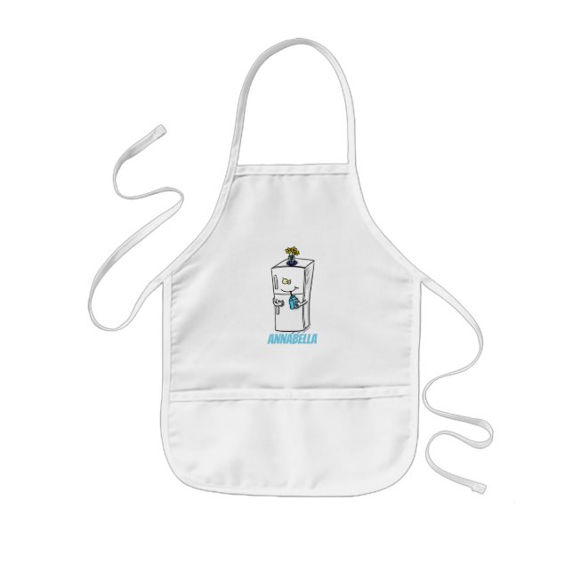 Tablier Enfant Illustration drôle de réfrigérateur (Devant)