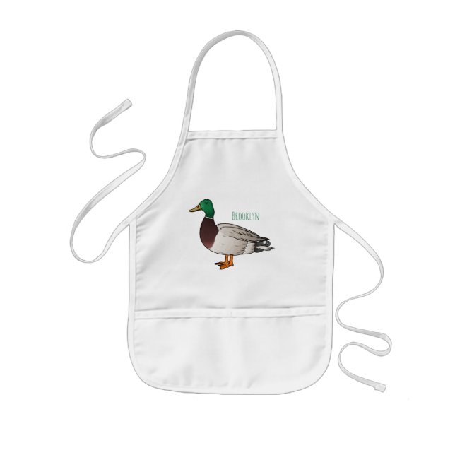 Tablier Enfant Illustration du canard de Majard  (Devant)