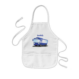Tablier Enfant Illustration d'un bus moderne bleu mignon