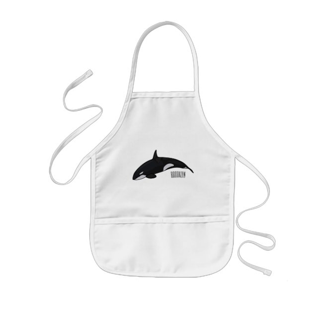 Tablier Enfant Illustration d'une baleine tueuse (Devant)