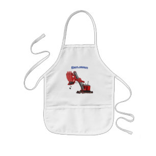 Tablier Enfant Illustration d'une pelle à vapeur rouge mou