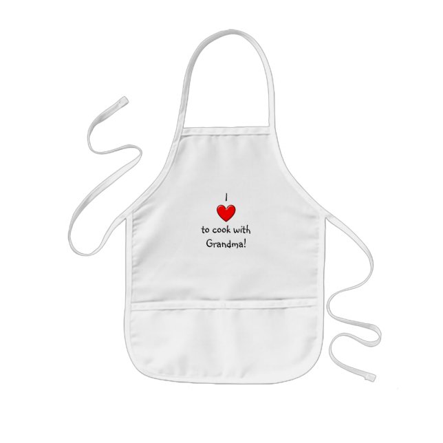 Tablier Enfant J'aime faire cuire avec le tablier de grand-maman (Devant)