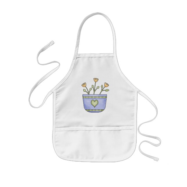 Tablier Enfant Jardin des enfants apron floral amusant (Devant)