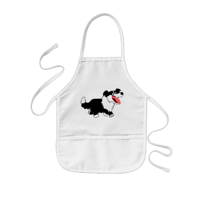 Tablier Enfant Joli Cartoon Bordure Collie Enfants Apron (Devant)