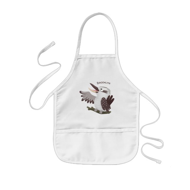 Tablier Enfant Joli drôle de rire caricature kookaburra tablier p (Devant)