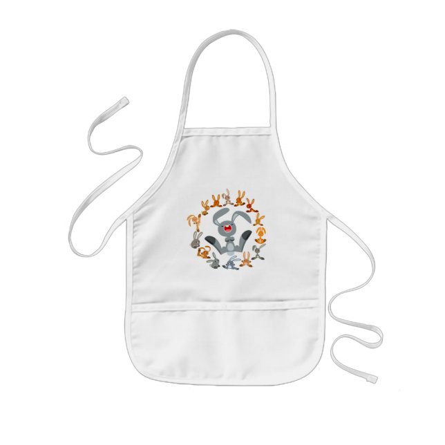 Tablier Enfant Joli lapin caricature Mandala Enfants Apron (Devant)