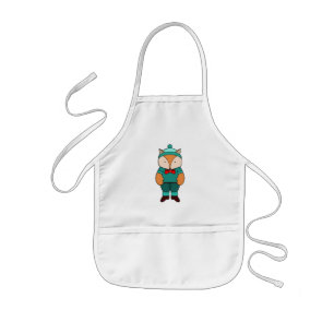 Tablier Enfant Joli renard vert