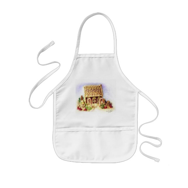 Tablier Enfant Joyeuses Vacances Maison en pain d'épice Bib Apron (Devant)