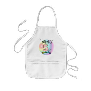 Tablier Enfant Joyeux 5e anniversaire (roze)