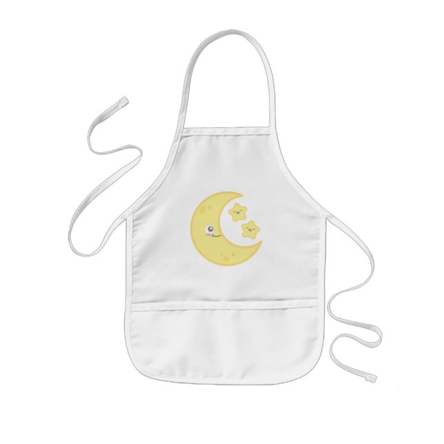 Tablier Enfant Kawaii Moon et Stars Apron pour enfants (Devant)