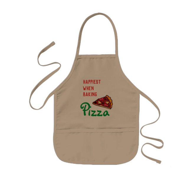 Tablier Enfant  Le plus heureux    en cuisinant Pizza Apron pour  (Devant)