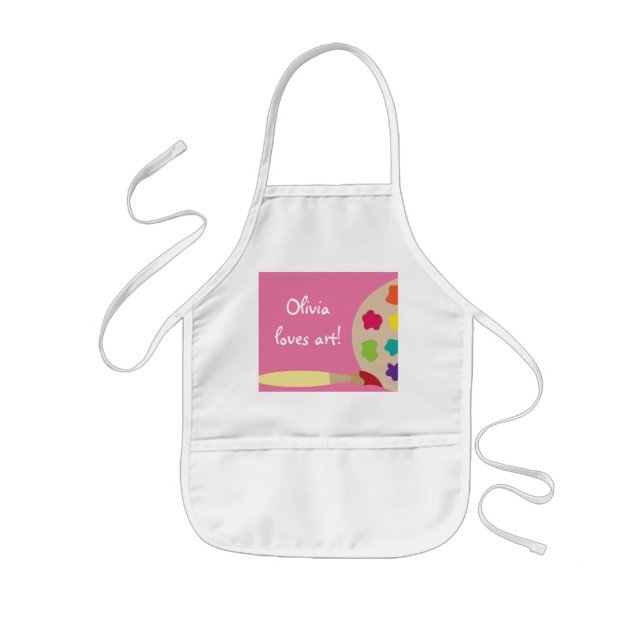 Tablier Enfant Le rose badine le tablier de chemise d'artiste de (Devant)