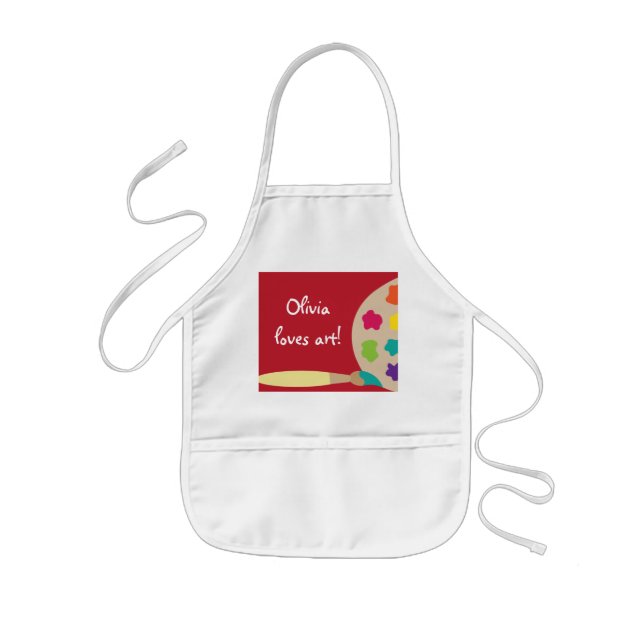 Tablier Enfant Le rouge badine le tablier de chemise d'artiste de (Devant)