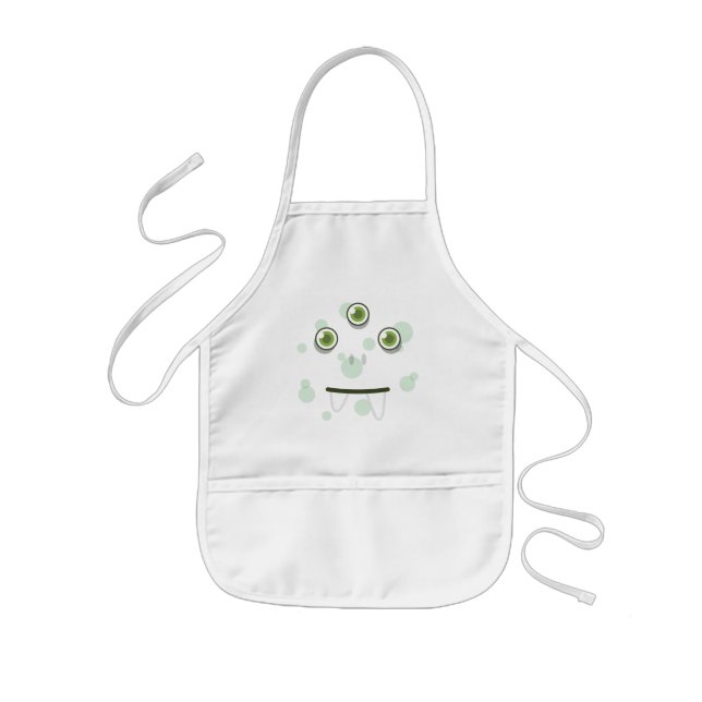 Tablier Enfant Le tablier de l'enfant face au monstre vert (Devant)